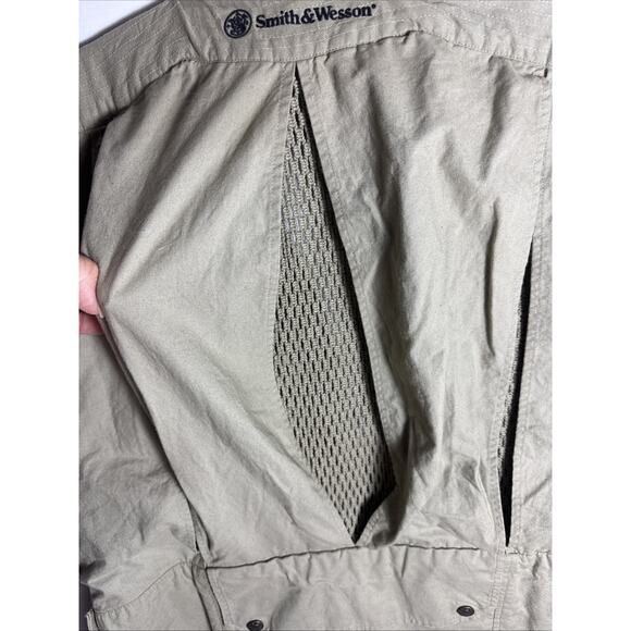 VTG Smith And Wesson Tactical Vest Men's Large Tan Fishing Hunting Safari Photo - Picture 9 of 10
